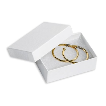 Bsc Preferred 3 1/16 x 2 1/8 x 1'' White Jewelry Boxes, 100PK BUY00021354